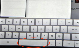 ipad teclado espaço